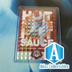 2021 Mosaic Bryce Harper Hot Sauce Red Silver Mosaic Prizm Insert HS3
